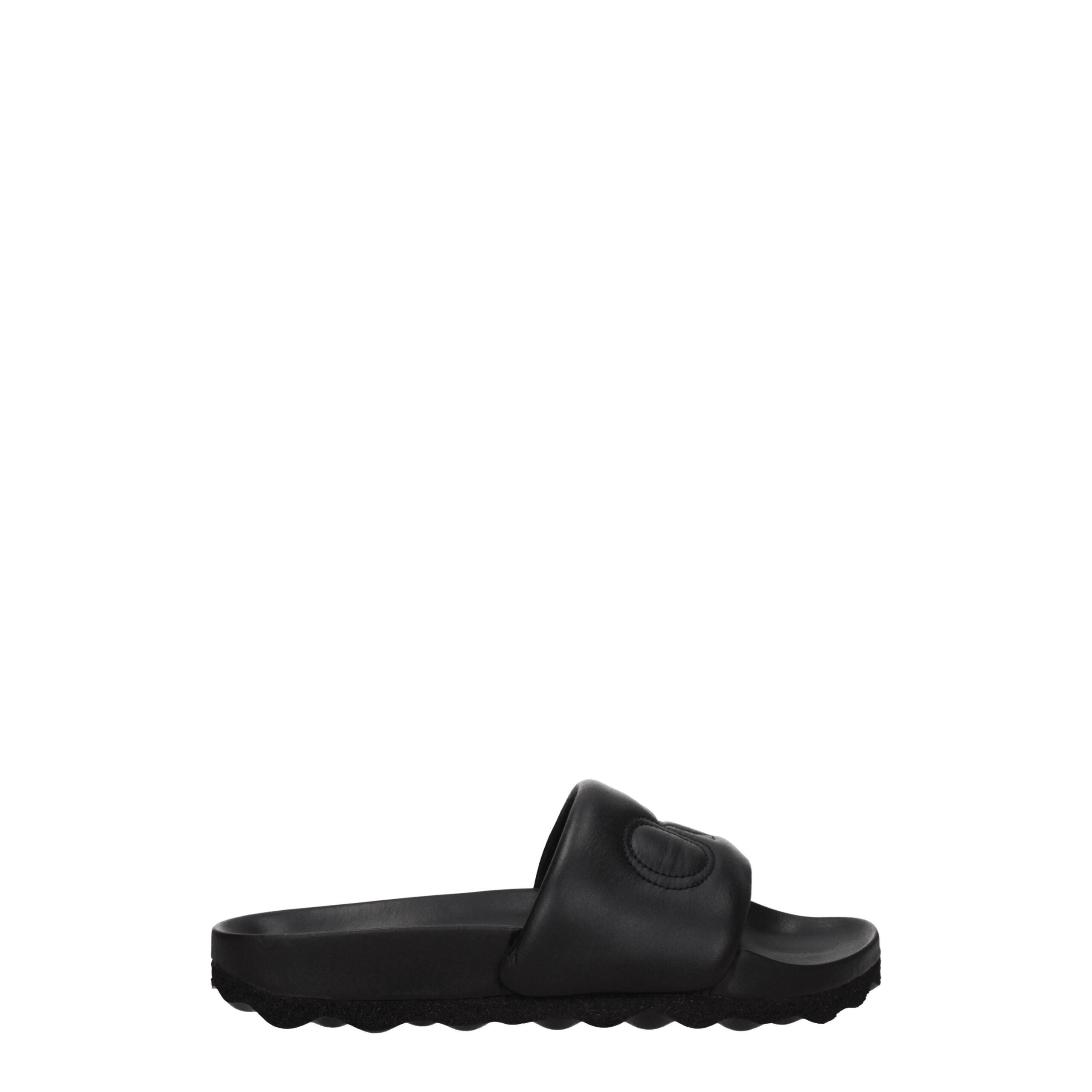 Off-White Black Leather Slipper